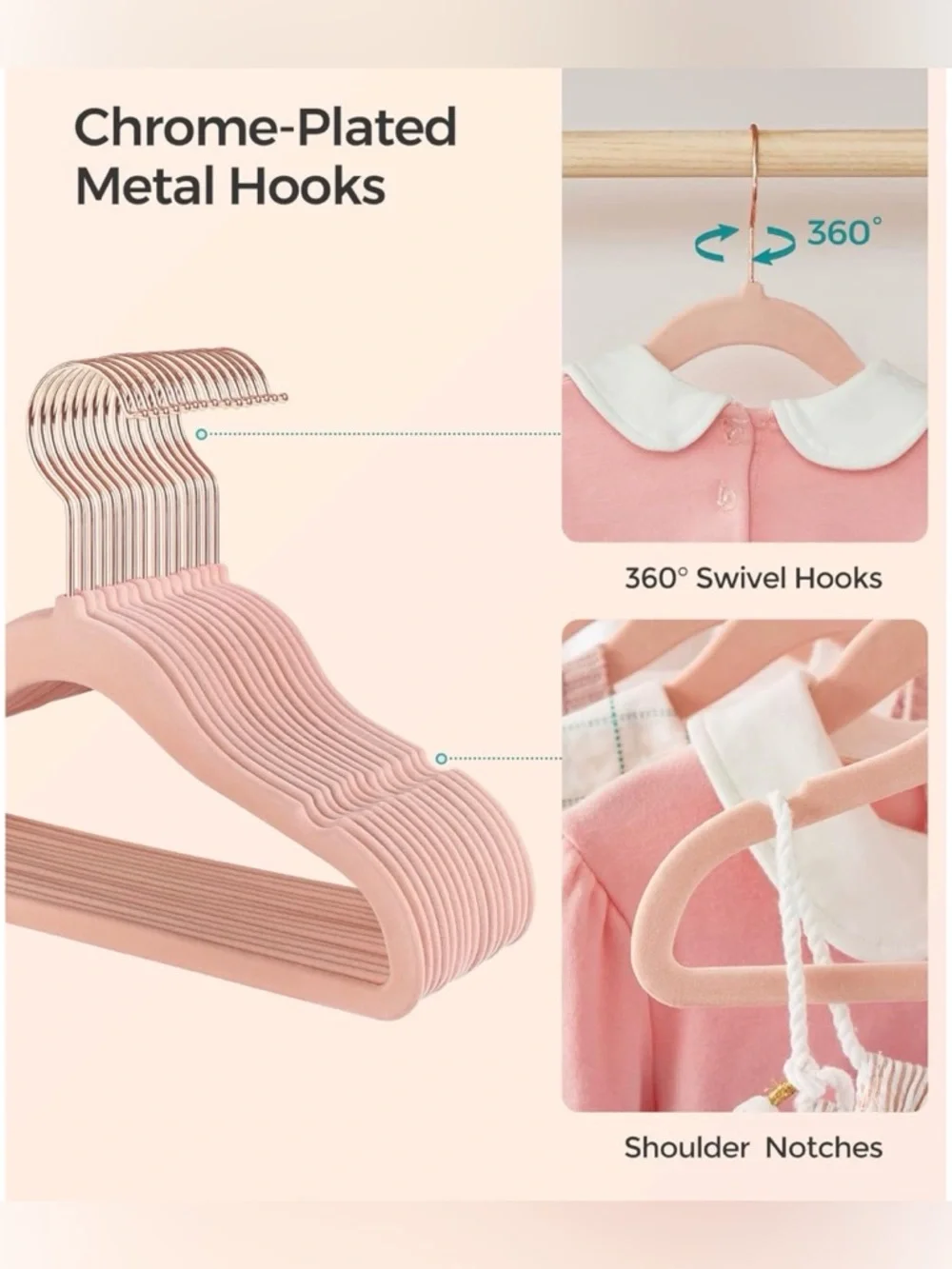 Velvet Non-Slip Blush Pink Hangers - 32 NWT
